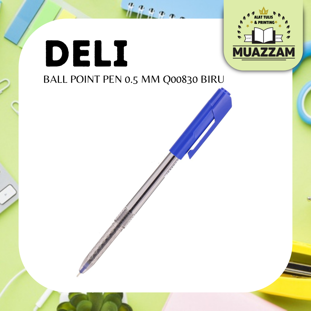 

Deli Arrow Smooth Ball Point Pen 0.5 mm Q00830 Biru