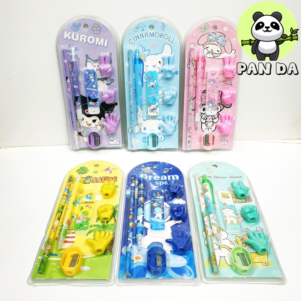 

STATIONERY SET 008 ALAT TULIS MENULIS PENSIL MEKANIK PENGHAPUS RAUTAN SOUVERNIR UNIK LUCU SANRIO