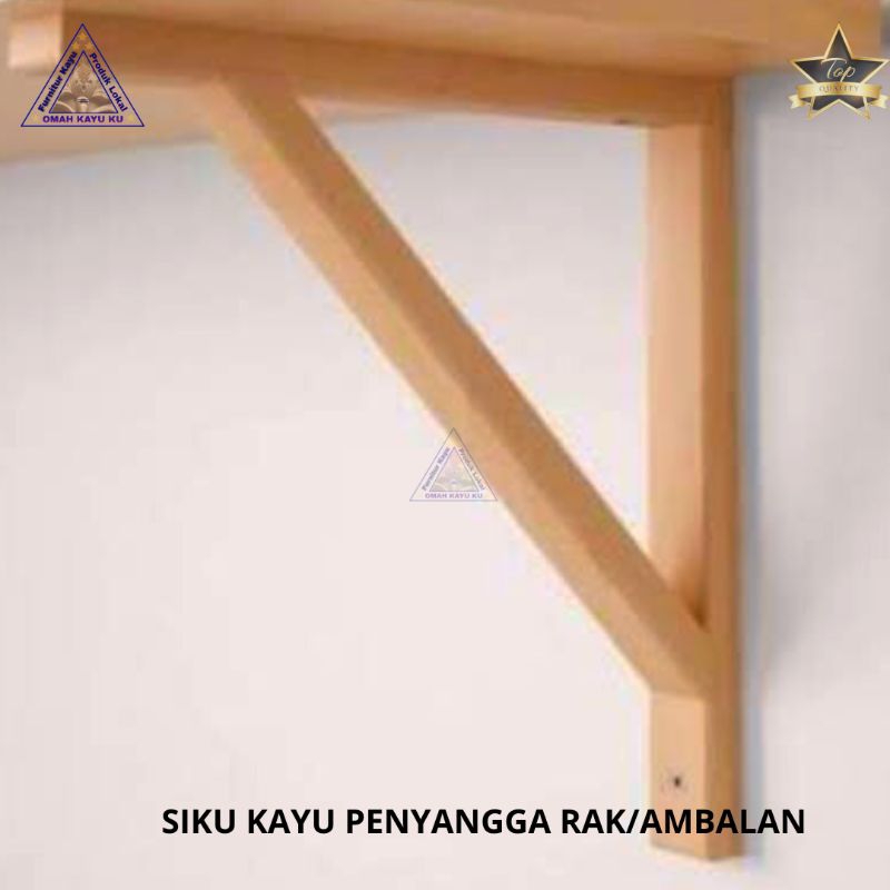 SIKU KAYU PENYANGGA RAK AMBALAN DINDING.