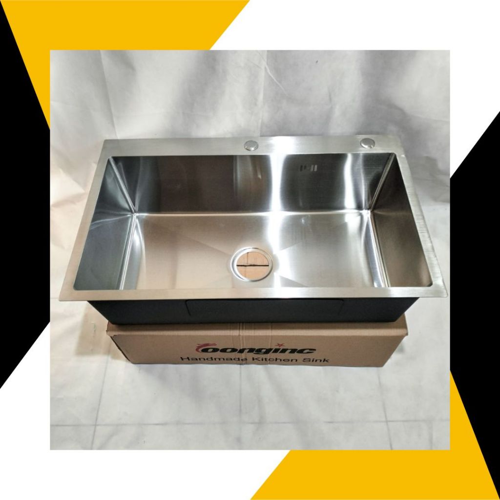 KITCHEN SINK 8050 SILVER STAINLESS STEEL/WASTAFEL CUCI PIRING 80 x 50 SILVER