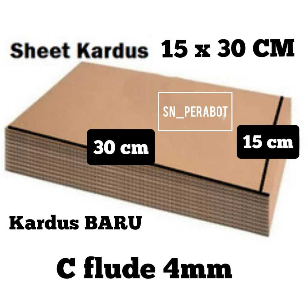 

C-FLUDE 4 MM 15x30CM / 30x15 cm Kardus Karton Lembaran 15 x 30 cm Sheet Single Wall Corrugated C FLUDE 4MM