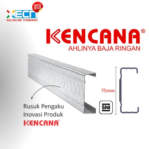 BAJA RINGAN KANAL C/C KENCANA 75x25x0.75mmx6m