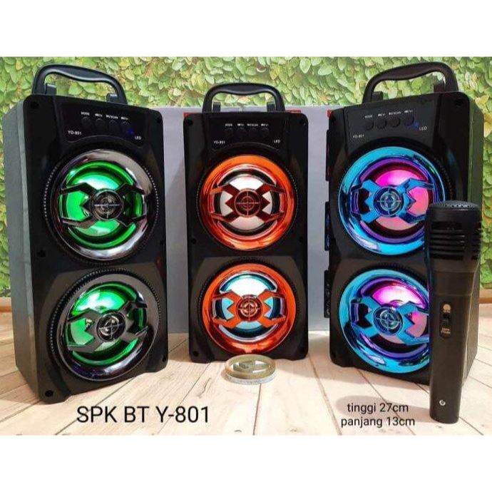 Speaker bluetooth wireless spiker karaoke Y801 portable plus mic