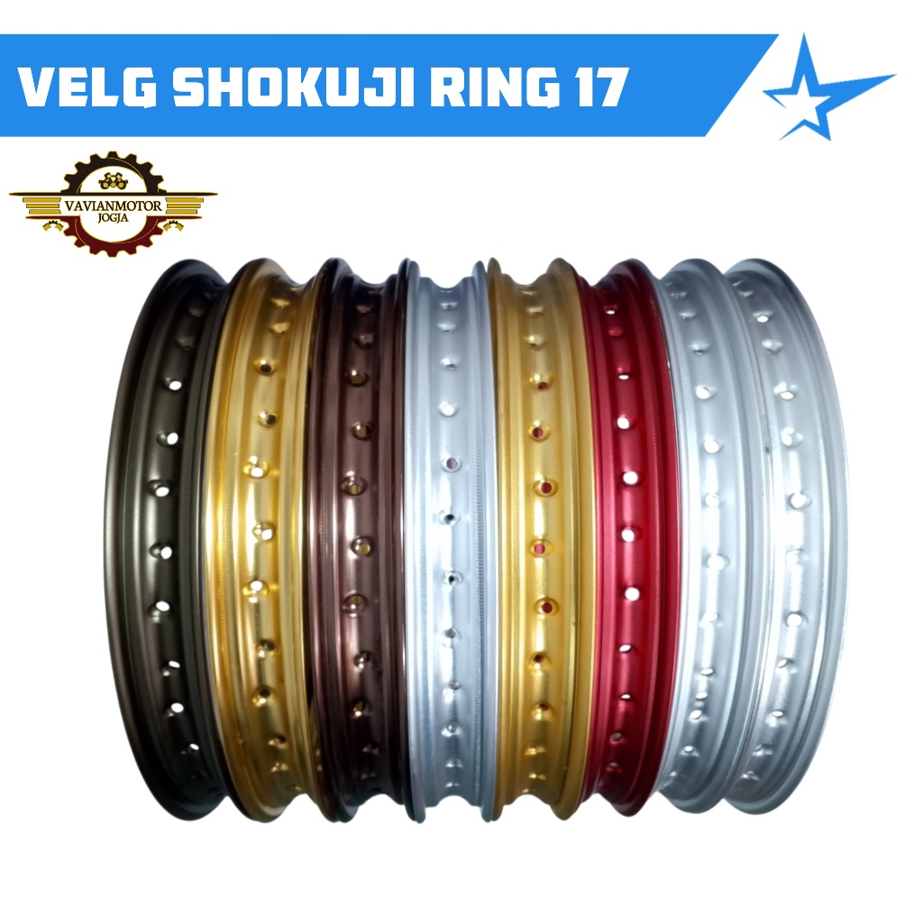 VELG SHOKUJI WM TERSEDIA UKURAN 140 - 17 RING 17 WARNA Gold Silver Titanium Brown VRossi TDR TK Did
