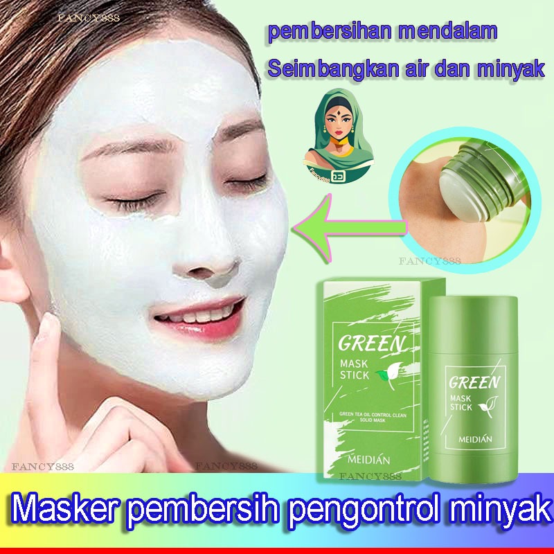 MEIDIAN Green Tea Mask Cleansing Clay Stick 40g Acne Clay Stick Wajah Masker  Komedo Ampuh Penghilan