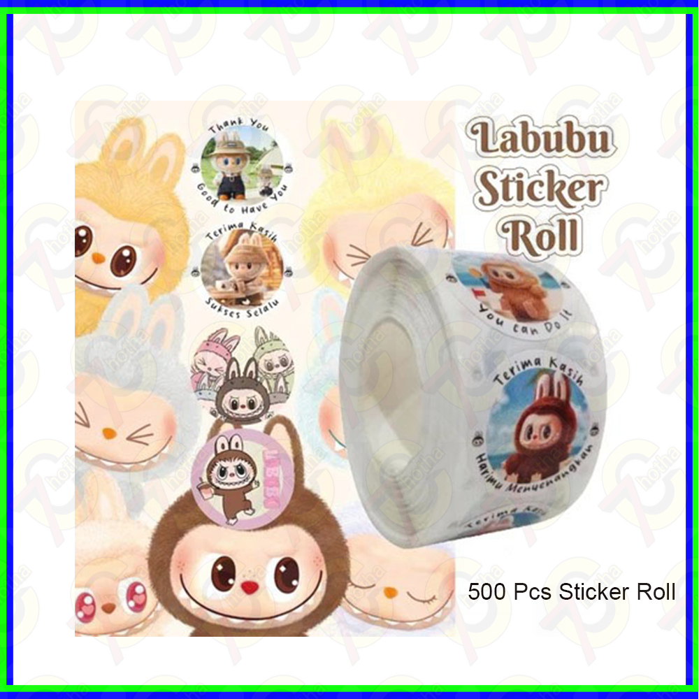

【7C】 500 Pcs Sticker Roll Labubu Cartoon 2,5cm Stiker Sanrio Kuromi Capybara Stikerroll Kartun SS001