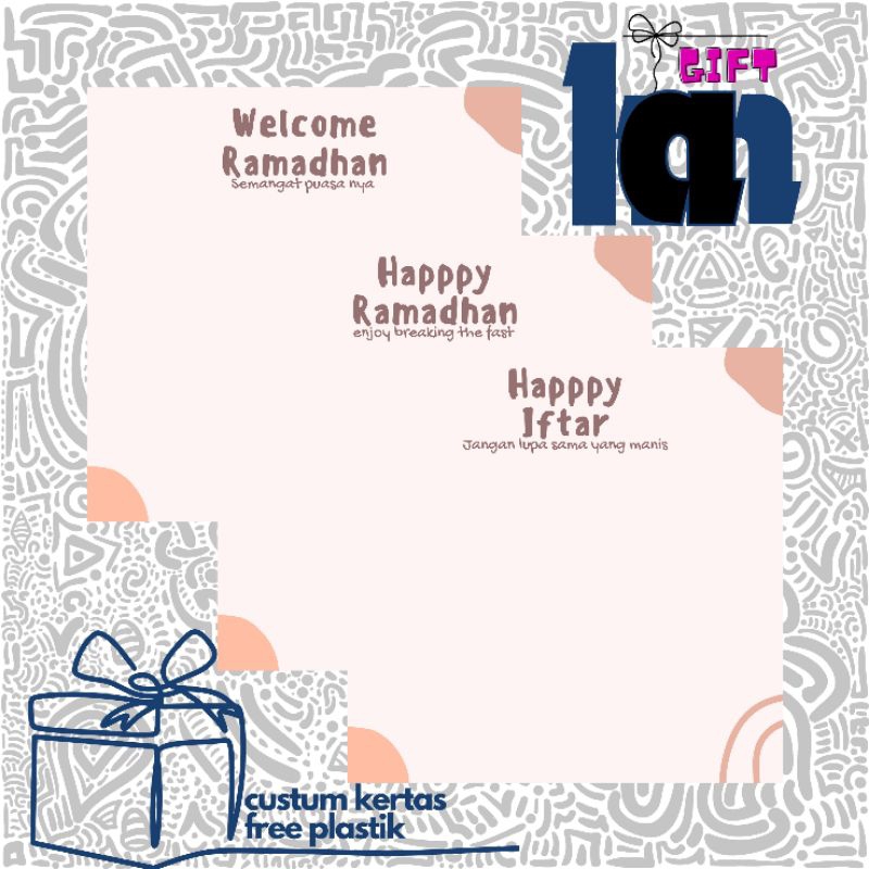 

HAN GIFT - EDISI RAMADHAN 3 | ALAS PACKAGING | MINI GIFT CUSTOM KERTAS FREE PLASTIK | KARTU UCAPAN