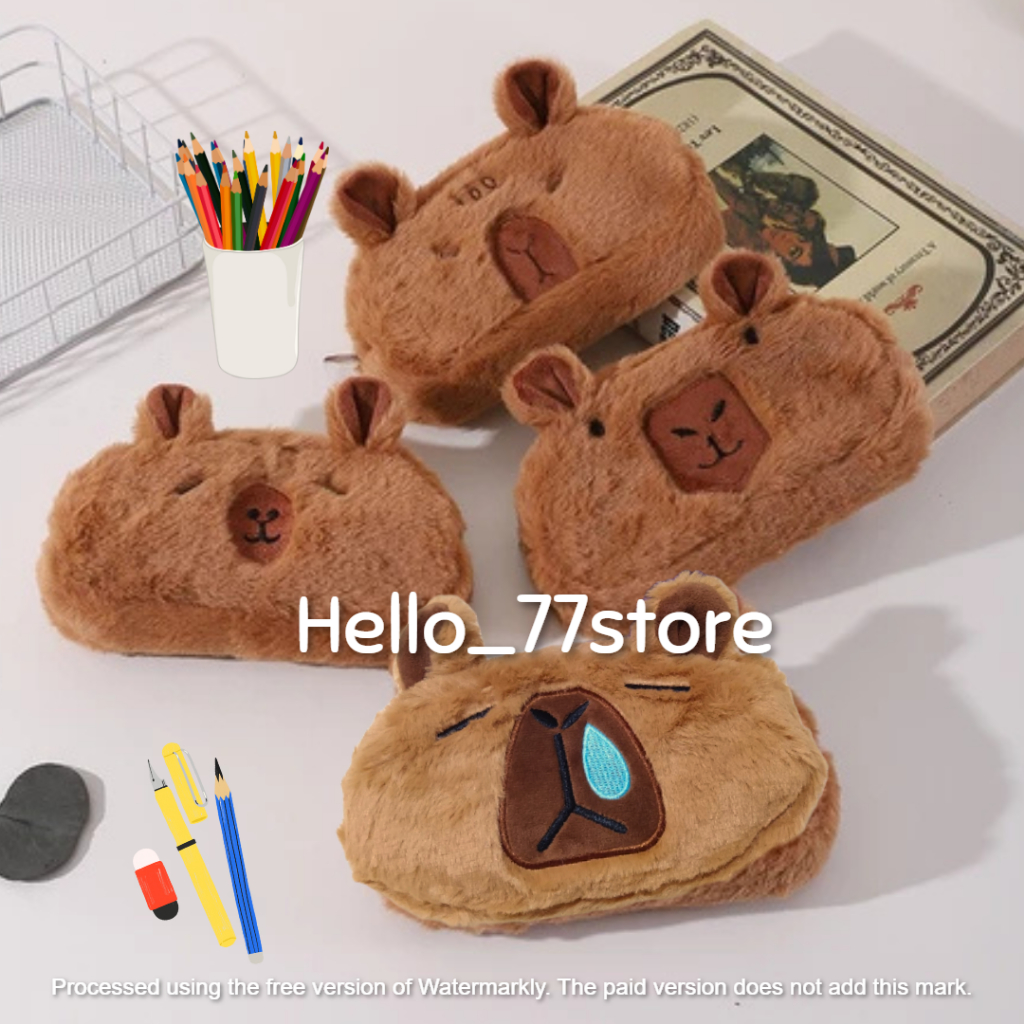 

HS/ Tempat Kotak Pensil Boneka Anak Sekolah Pencil Case Capybara Animal Unofficial