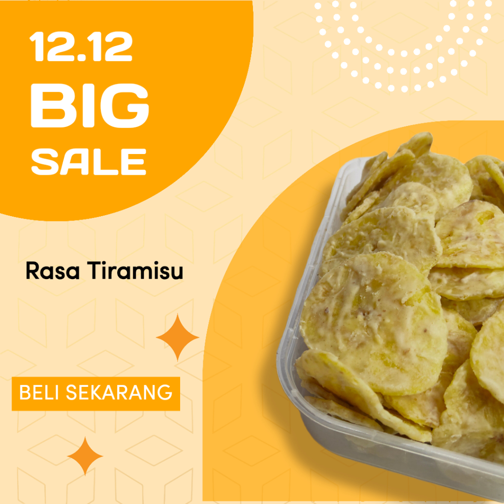 

Keripik Pisang, Rasa Tiramisu, 1 Box Kemasan 500 ML