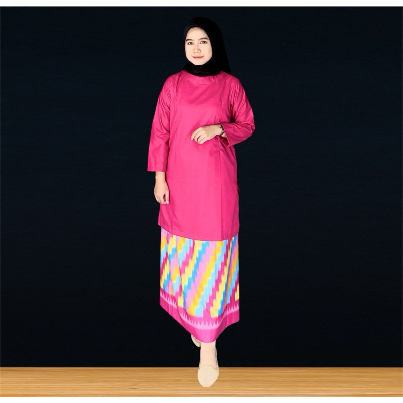 BAJU KURUNG WANITA WARNA FUSCHIA TOYOBO PREMIUM (ATASAN + ROK) NEEZAA.ID