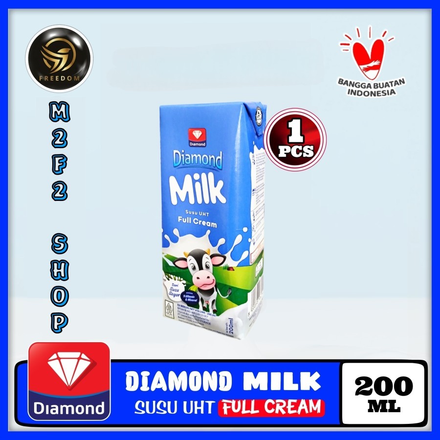 

DIAMOND MIlk Susu Kotak UHT Full Cream | Plain - 200 ml (Kemasan Satuan)