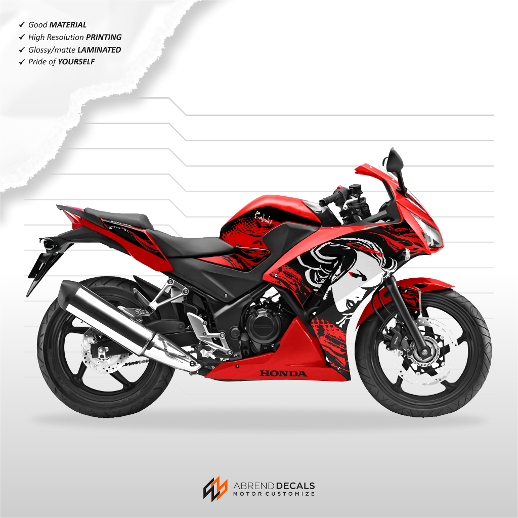 STIKER CBR K45 LOKAL KABUKI / STRIPING MOTOR HONDA CBR K45A DESIGN CUSTOM / STOCK DECAL CBR K45