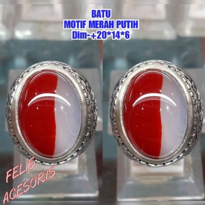BATU CINCIN MOTIF MERAH PUTIH