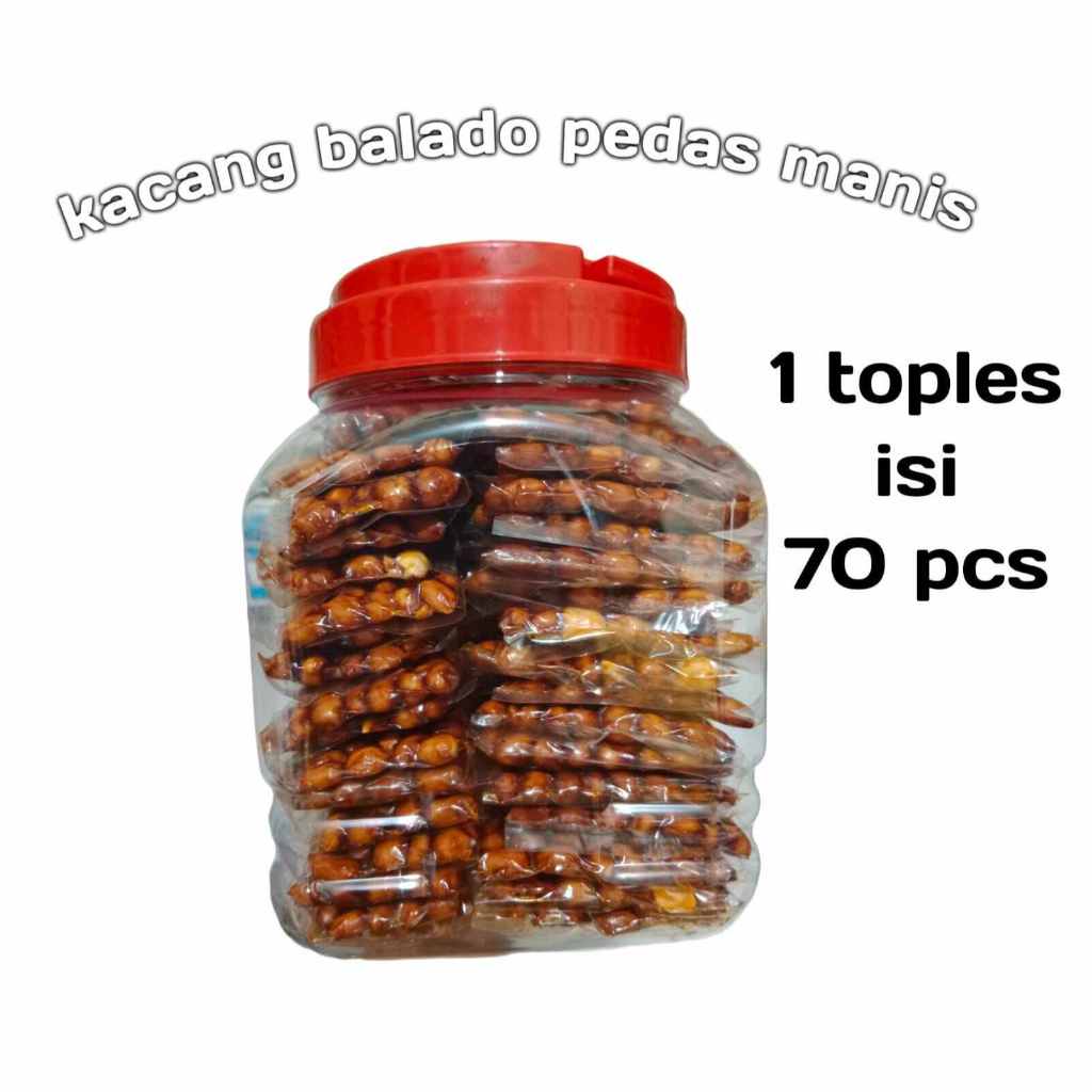 

CEMILAN KACANG BALADO PEDAS MANIS KHAS PADANG ISI 10 PCS,15 PCS,20 PCS,25 PCS,30 PCS,70 PCS