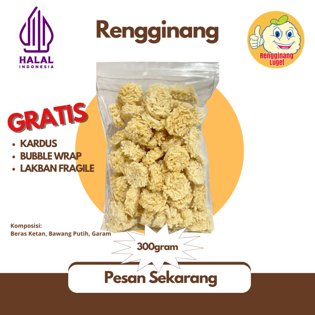 

Kerupuk Rengginang MATANG Rasa Bawang Atau Terasi Berat 300 Gram Cemilan Khas Snack Wonosobo 100% Asli Ketan (Ukuran Mini Coin)