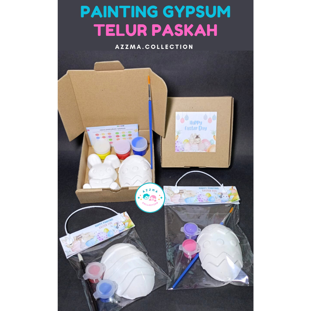 Painting Patung Lukis Gypsum Telur Paskah Hampers Paskah Mainan Edukasi Anak