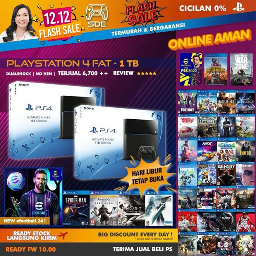 PLAYSTATION 4 FAT 500GB/1TB BISA ONLINE GARANSI MESIN FULL GAME BAGUS SONY PS4