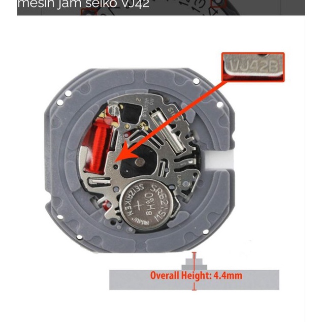 KODE W45V Mesin Jam Tangan VJ42B VJ 42 B Tanggal Original