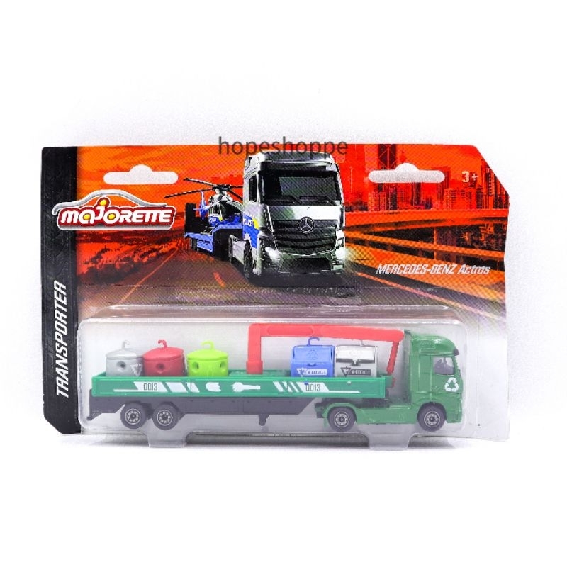 Majorette Transporter Mercedes Benz Actros Recycling Original Diecast Mobil Truk