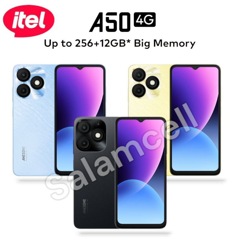 Hp Murah Spek Mewah ITEL A50 Ram 4+4/64GB Layar 6,6inch Baterai 5.000mAh Original Garansi Resmi