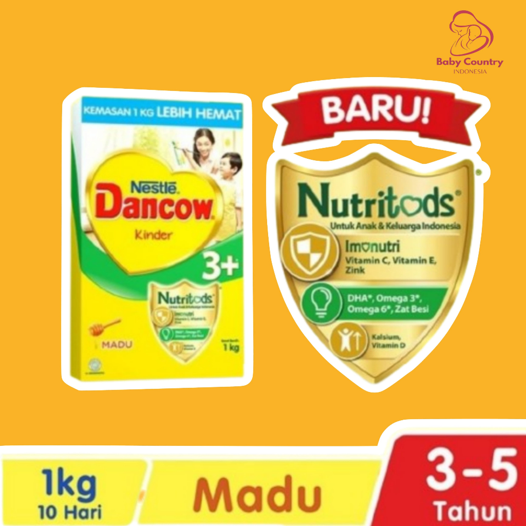 

Nestle Dancow 3+ Susu Pertumbuhan Rasa Madu 3-5 Tahun Box 1 kg / 750gr / 350gr.