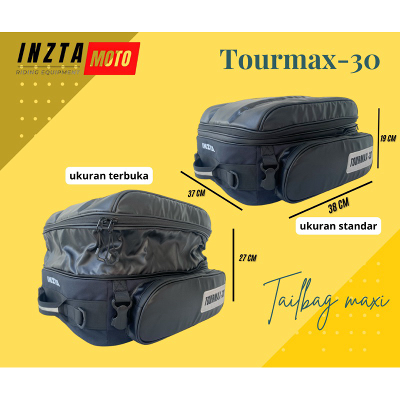 Tailbag Tourmax 30L, tas motor touring xmax, nmax, pcx