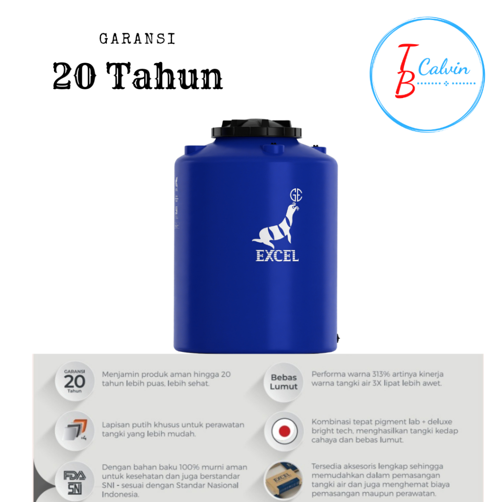 Tangki / Tandon / Toren Air Excel 800 Liter AL 800 isi 800 Liter