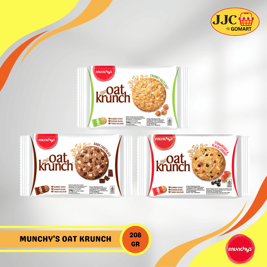 

Munchy's Oat Krunch 208gr | Strawberry | Hazelnut | Dark Chocolate | Biscuit