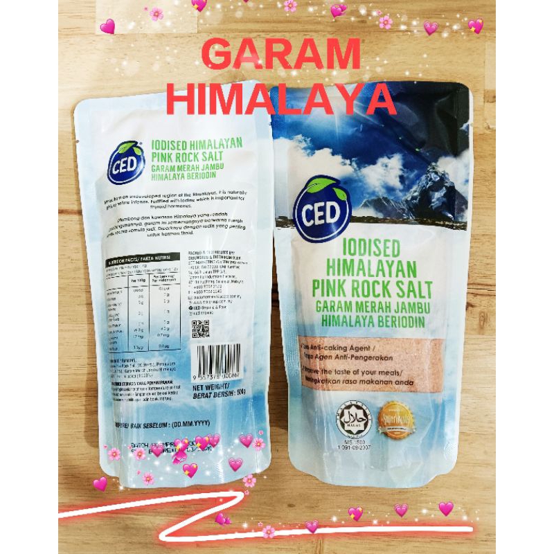 

CED Iodised Himalayan Pink Rock Salt Garam Merah Jambu Himalaya Berioidin/ Garam HIMALAYA