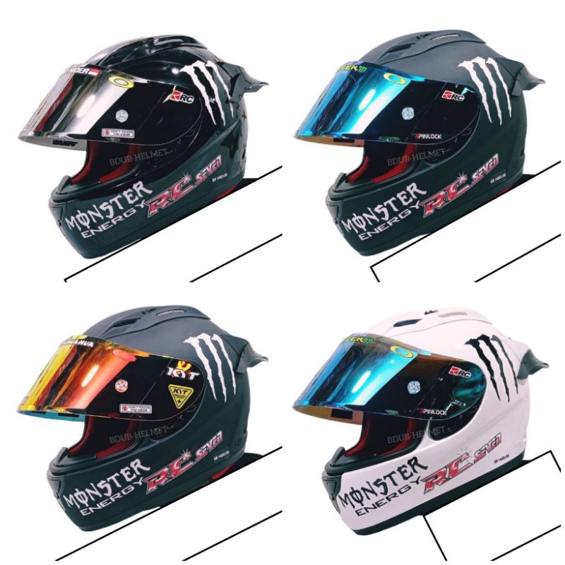 Helm Kyt Rc7 Solid Black doff Monster Paket Ganteng