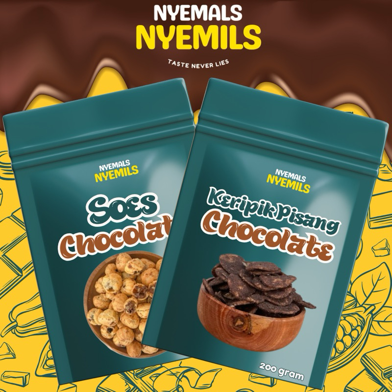 

PAKET NYEMILS KERIPIK PISANG COKLAT X SOES COKLAT @200Gram