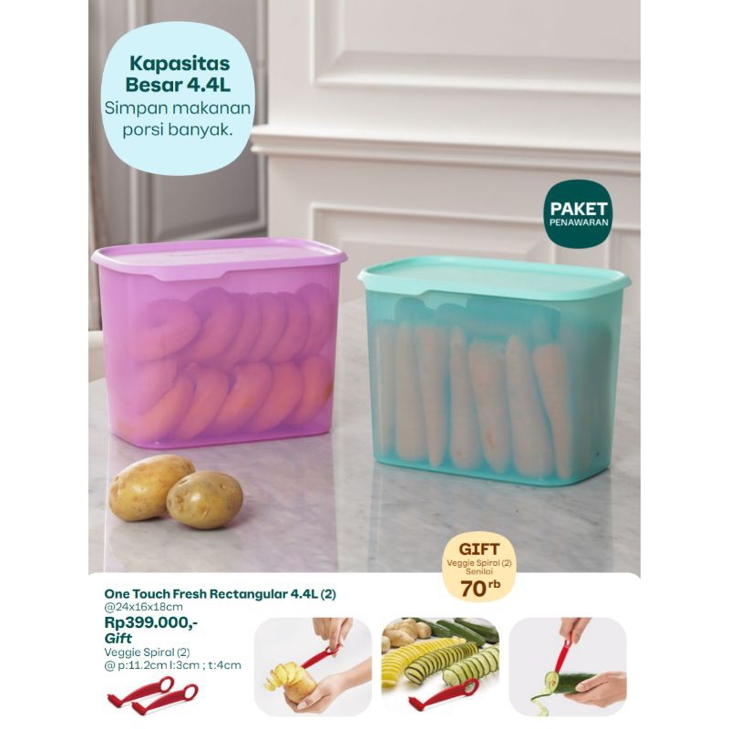 One Touch Fresh Rectangular Tupperware