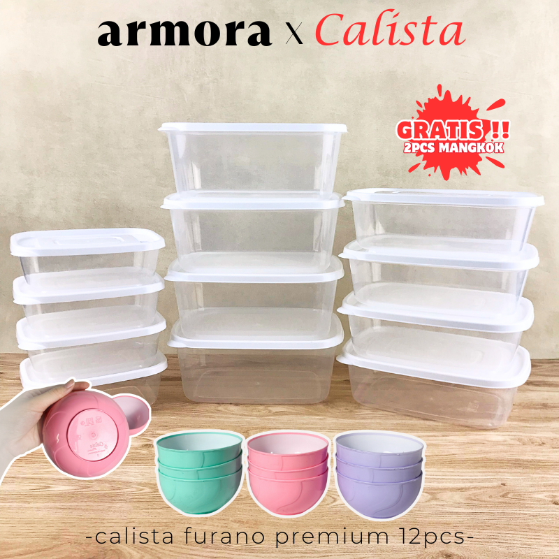 [ CALISTA ] TOPLES PLASTIK CALISTA FURANO PREMIUM 14 INI 1 PCS FOOD CONTAINER KULKAS SET