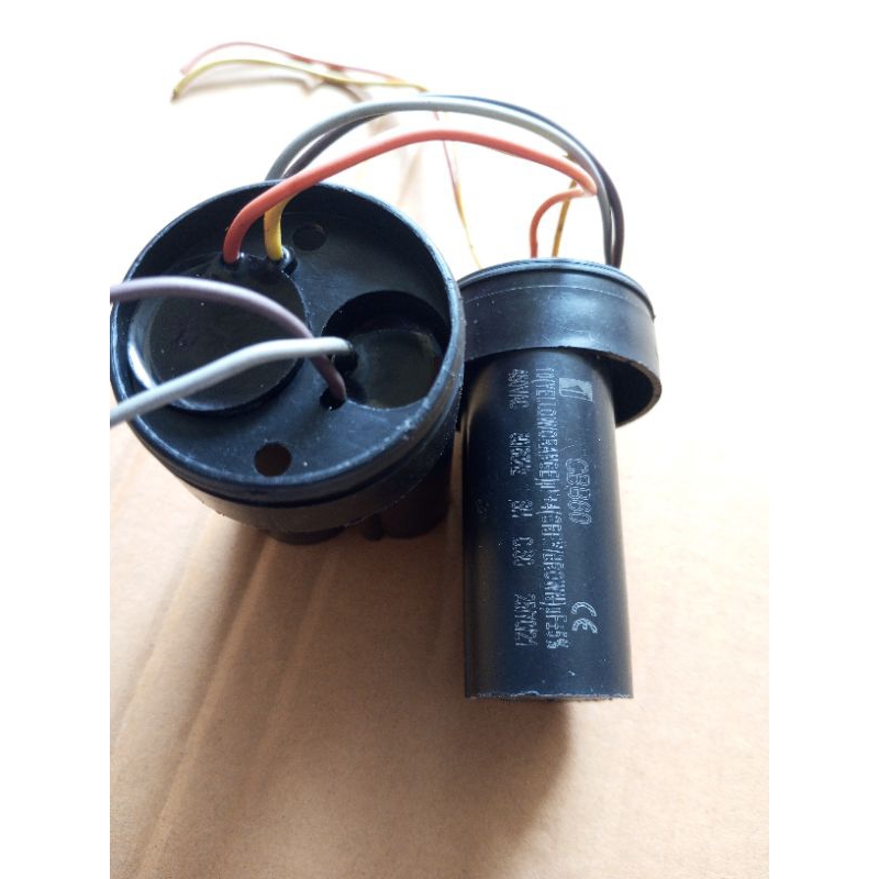 kapasitor mesin cuci 2 tabung 10uf + 4uf original