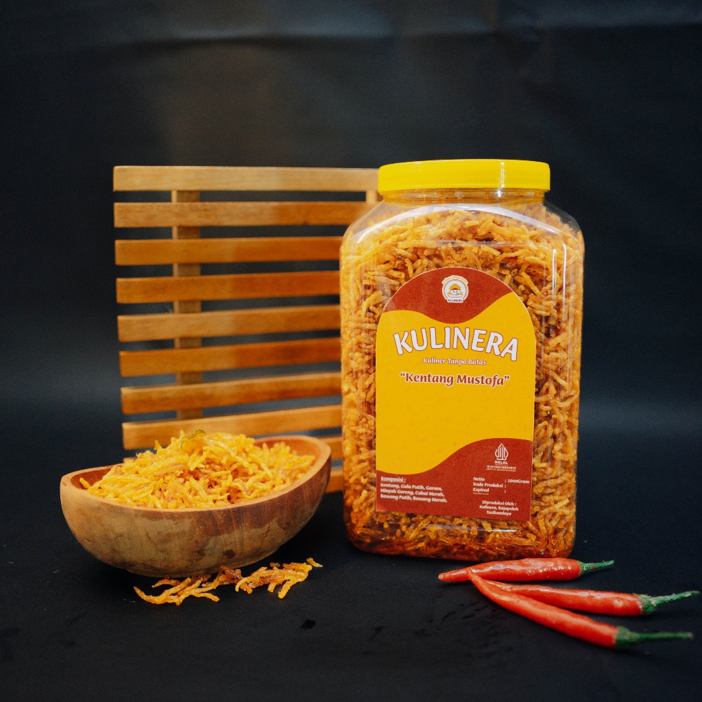 

kentang mustofa kriuk 1 kg cemilan snack keripik kentang mustofa pedas manis mustopa KULINERA