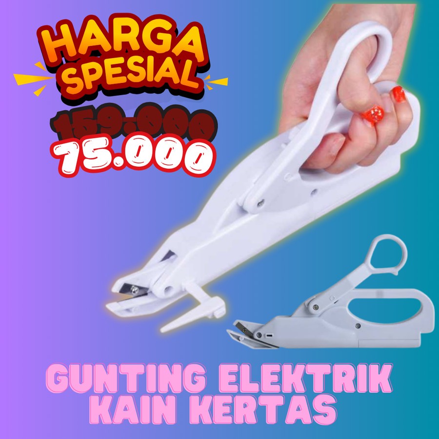 

Arthome electric scissor gunting elektrik otomatis potong bahan baju kain kertas kulit praktis