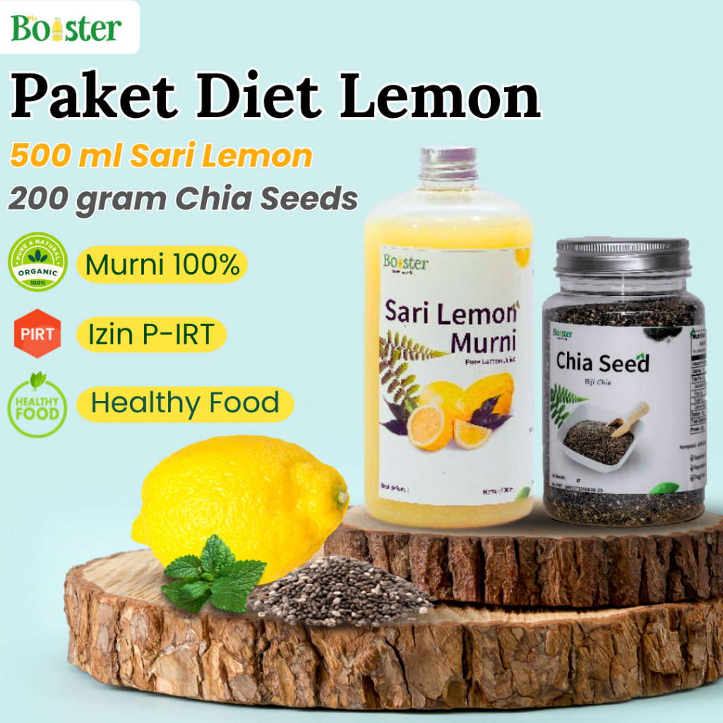 

Paket Detoks Sari Lemon 500 ml + Chia Seed 200 gram / Bundling Diet Sehat 2in1 Sari Lemon Biji Chia