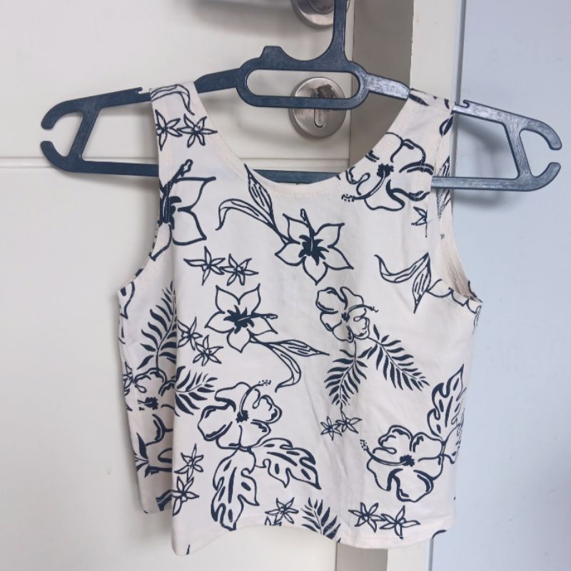 KAOS ANAK PEREMPUAN ZARA ORI  FLOWERS OFF WHITE