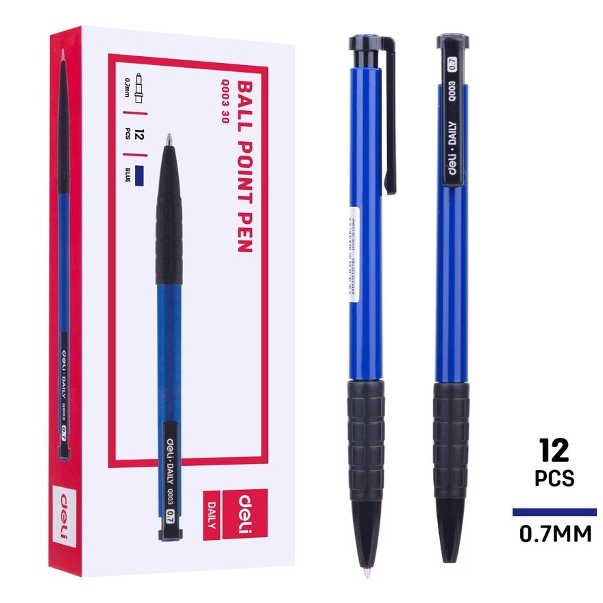 

Deli EQ00330 Ball Pen 0.7mm Warna Biru Lancar dalam Menulis