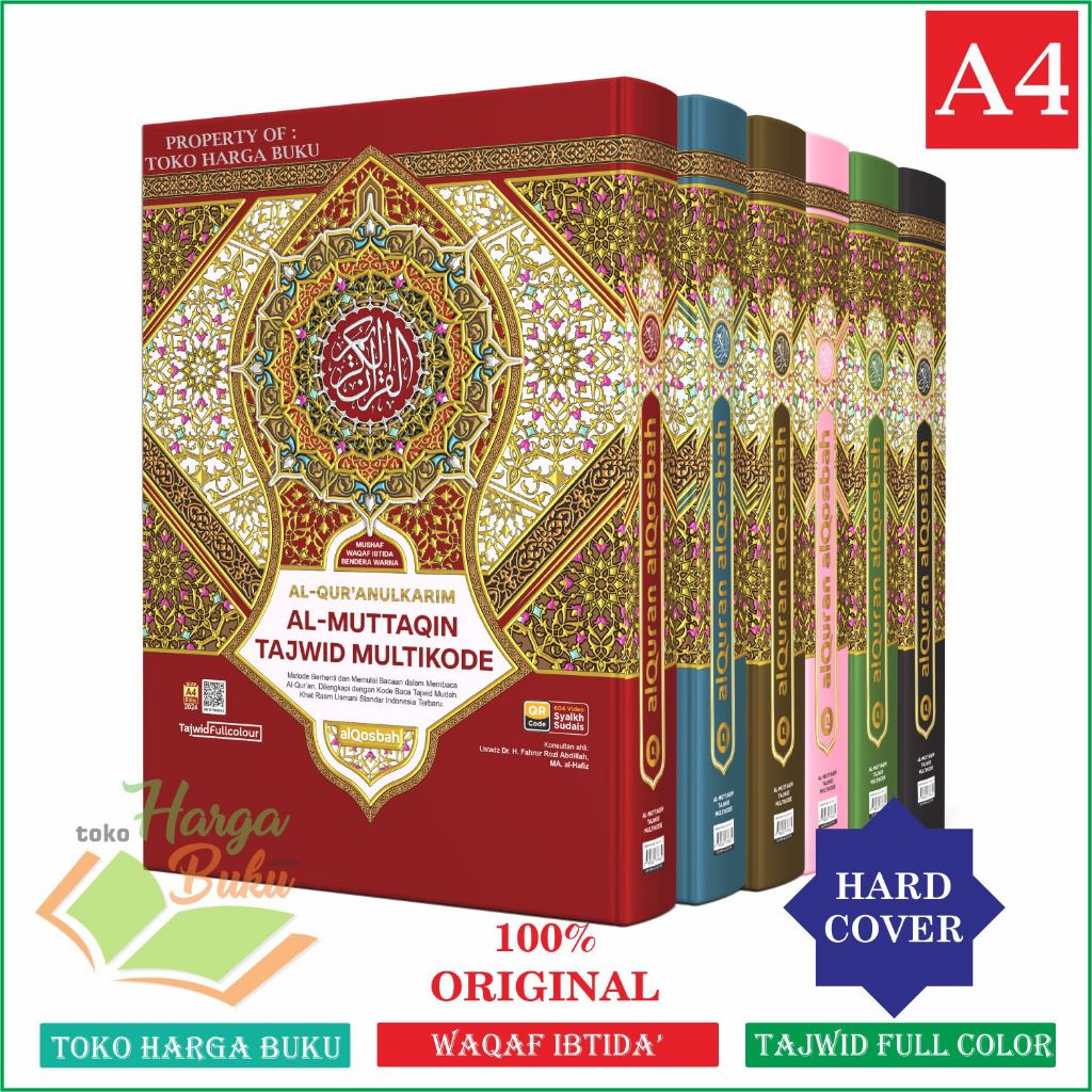 Rxm - Al-Quran Al-Muttaqin WAQAF IBTIDA BESAR A4 HC Nonterjemah Mushaf Waqaf Ibtida Bendera Warna
