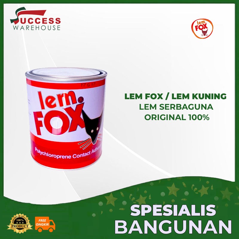 Lem Fox - Ukuran 70g 185g 300g 600g/Lem kuning/ Lem Karpet/ Lem Sepatu