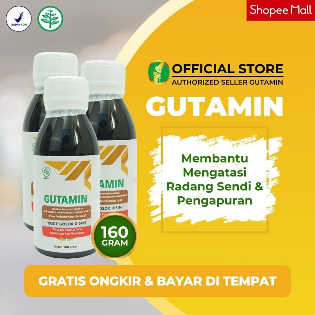 

Gutamin Madu Paket 5 Botol Berat Bersih 350 Gram Free Gift Pouch