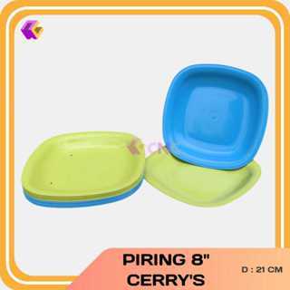 ✨NUM✨ Piring Plastik Segi 8" Cherry / Piring plating / Piring Hias / Piring Saji Makanan
