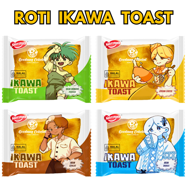 

IKAWA TOAST Roti Naraya Ikawa Panggang Sandwich Butter Roti Viral Aneka Rasa Coklat Cream Cheese Pandan Srikaya Vanila 60g