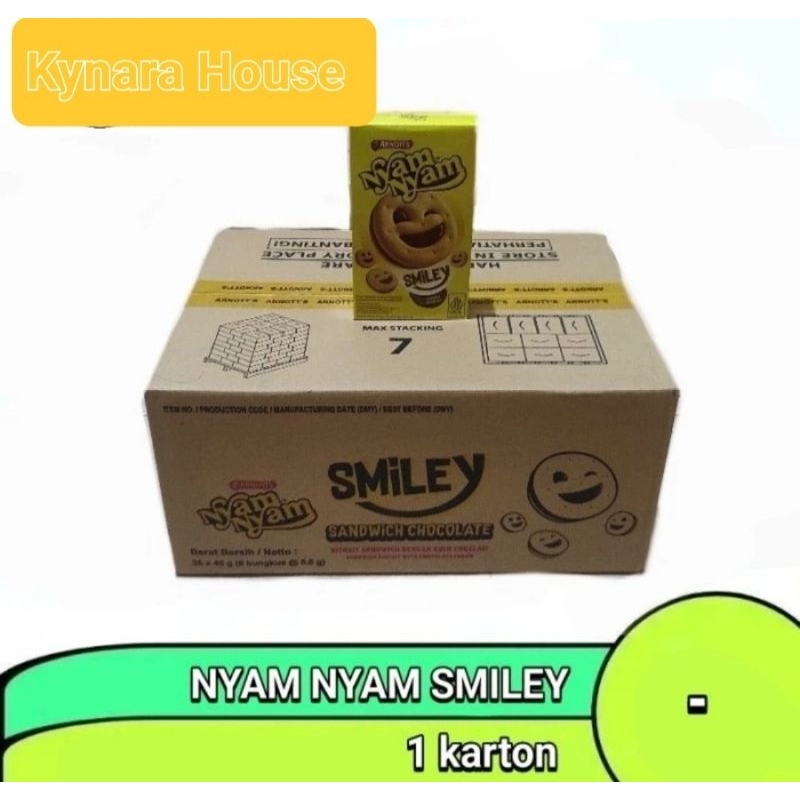 

Arnott's Nyam Nyam Smiley Cokelat Box 36x45gr (Karton)