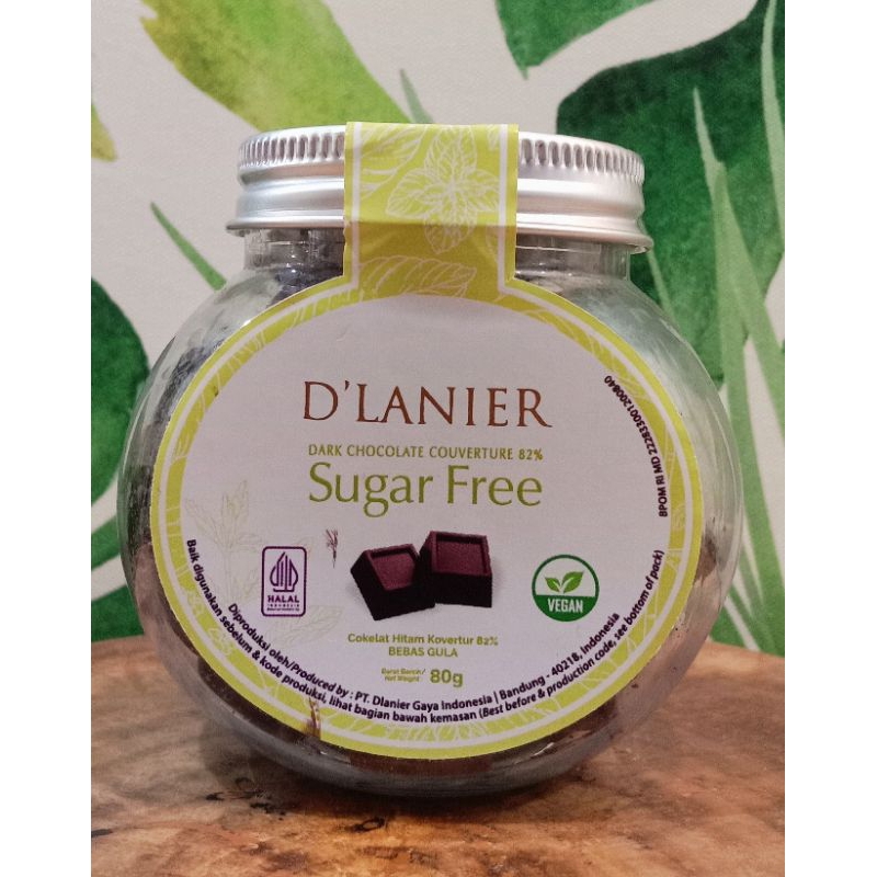 

D'lanier Dark Chocolate Couverture 82% Sugar Free / Coklat Hitam Kovertur 82% Bebas Gula 80gr
