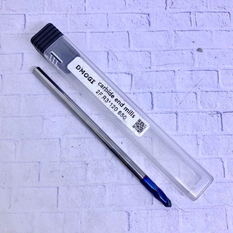 Ballnose 6 x 120 mm atau R3 long carbide HRC65 baru..Ballmill 6 mm HRC 65