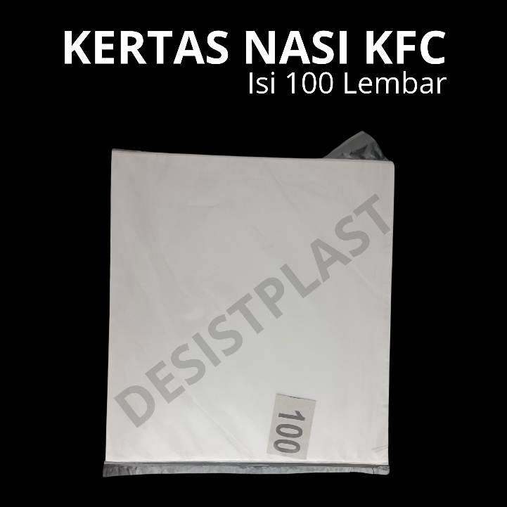 [MURAH] - 1PACK [100PCS] - PUTIH  - KERTAS NASI KFC - KERTAS BUNGKUS NASI KFC - KERTAS NASI - PEMBUN