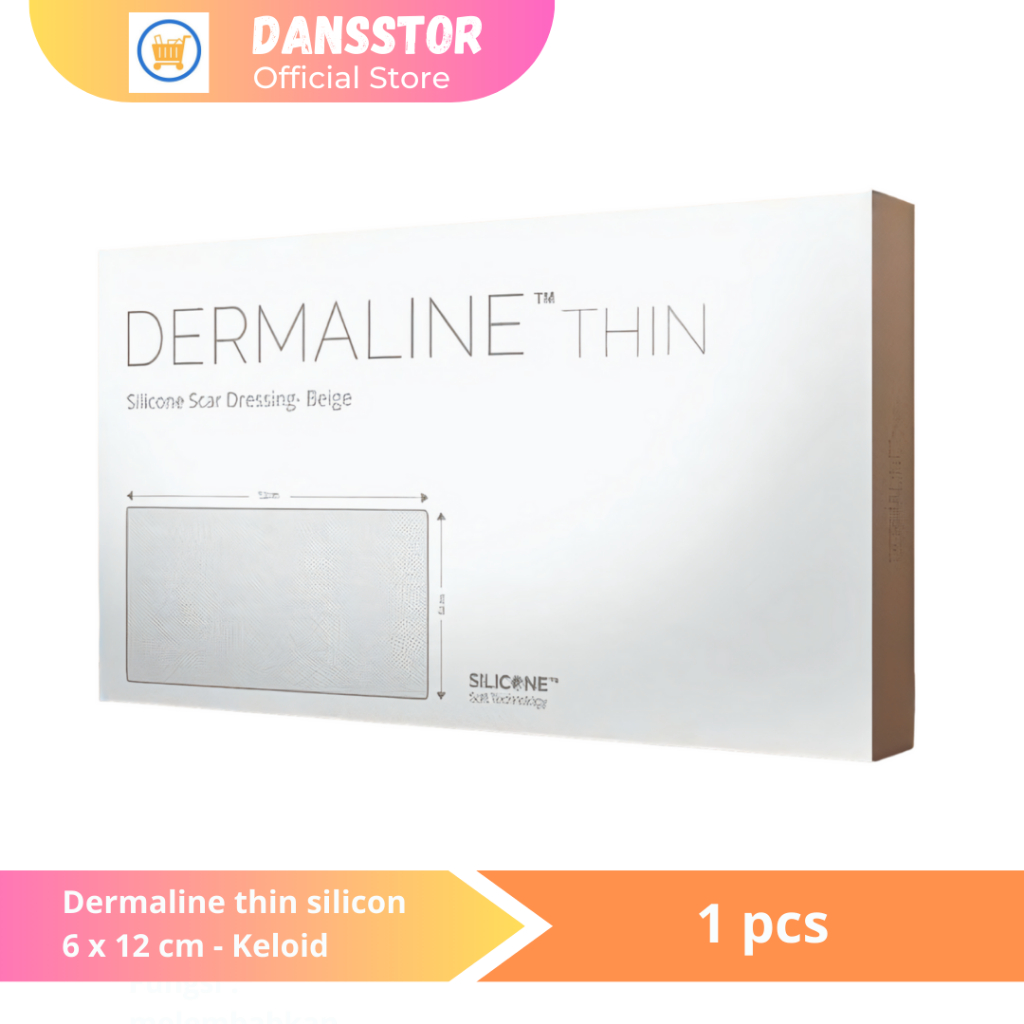 dermaline Thin - Silicone Scar Sheet / perawatan keloid / Bekas Luka / 1 pcs