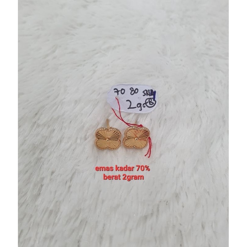 giwang italy bunga ukir emas kadar 70% berat 2gram